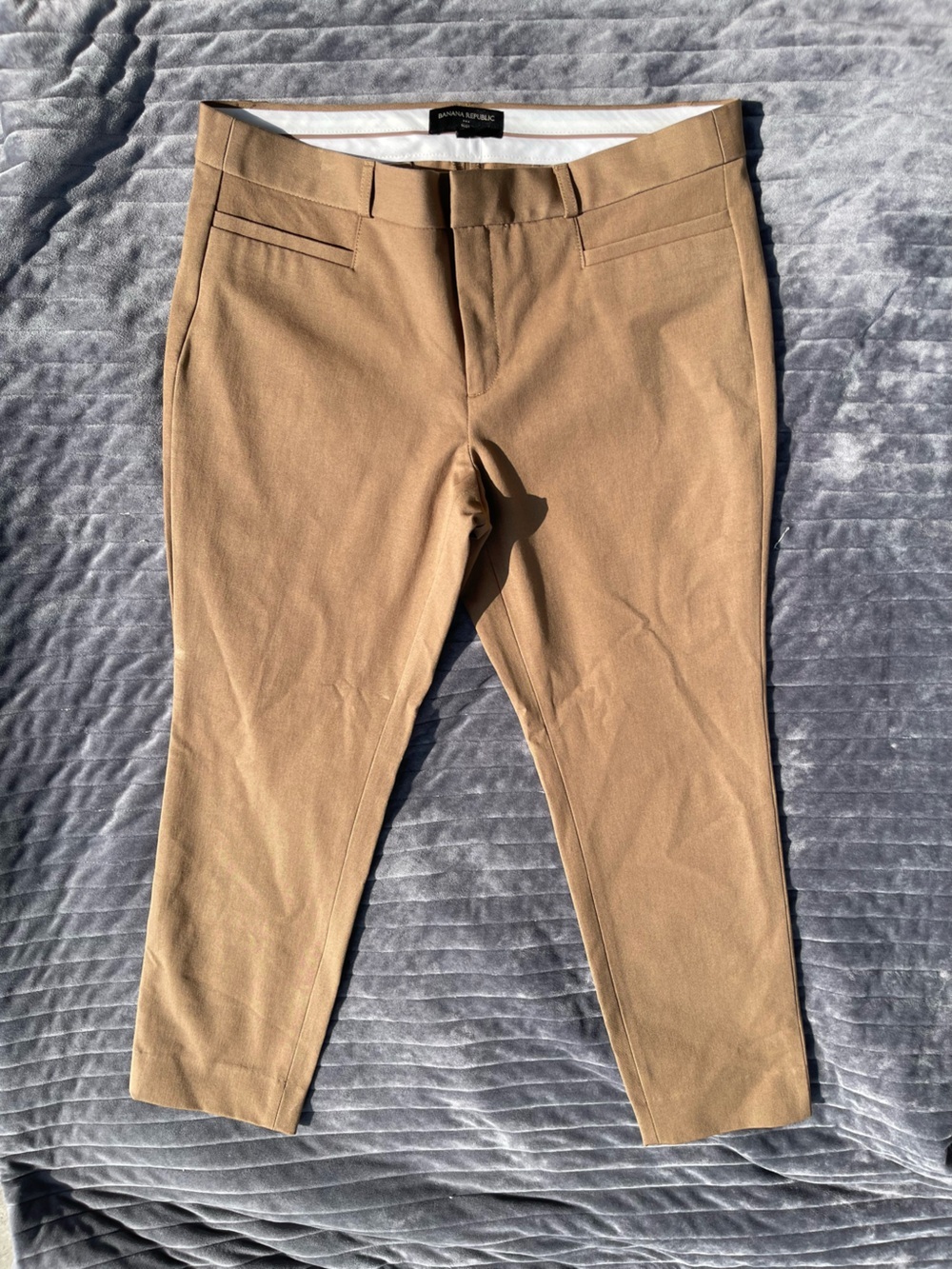 Banana Republic Women’s Tan Sloan Workwear Pants Trouser Size 12 Petite
